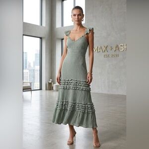 Authentic Max + Ash bohemian long maxi dress sz S